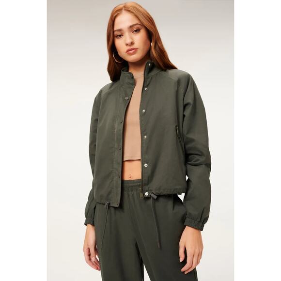 Good American Snap Front Sueded Track Jacket Medium NWT - Picture 1 of 8